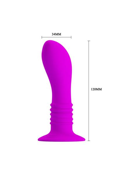 Masażer prostaty 10 wibracji fioletowy silikon 12 cm - 6