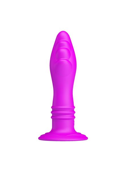 Korek analny wibrujący - pięść fioletowy 13 cm - 3