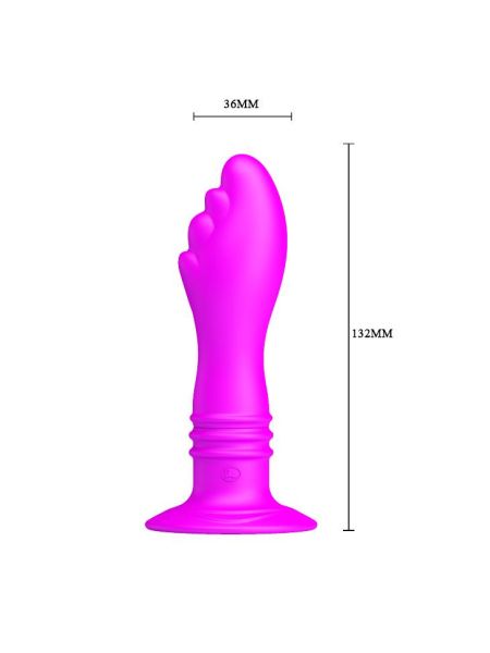 Korek analny wibrujący - pięść fioletowy 13 cm - 6
