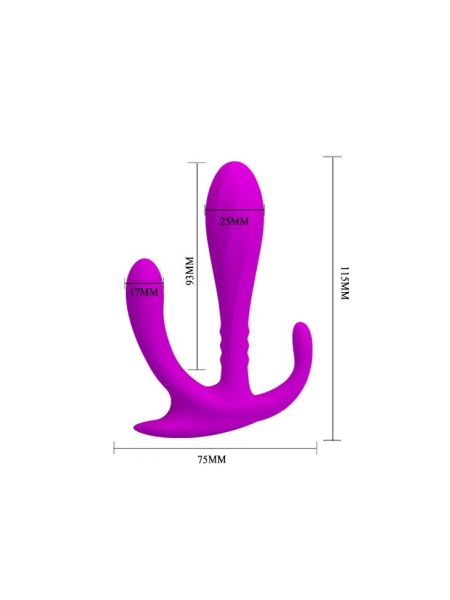 Plug analny waginalny masażer łechtaczki 11cm 3w1 - 8