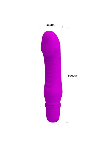 Klasyczny mały wibrator sex analny waginalny 13cm fioletowy - 5