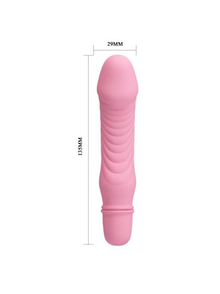 Klasyczny mały wibrator sex analny waginalny 13cm różowy - 6