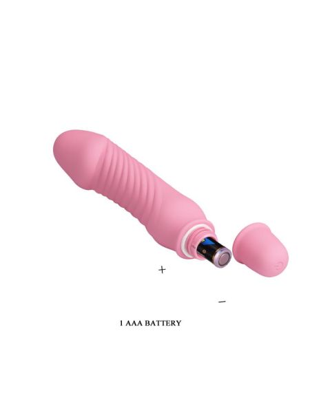 Klasyczny mały wibrator sex analny waginalny 13cm różowy - 7