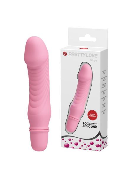 Klasyczny mały wibrator sex analny waginalny 13cm różowy