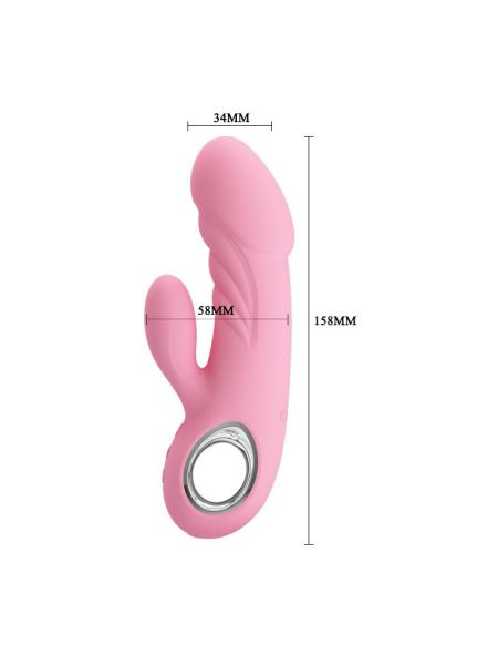 Wibrator królik stymulacja łechtaczki USB 15cm 7 trybów różowy - 6