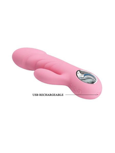 Wibrator królik stymulacja łechtaczki USB 15cm 7 trybów różowy - 8