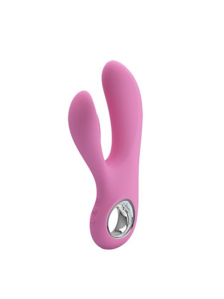 Wibrator z masażerem łechtaczki królik wypustki 17cm USB 7 trybów różowy - 5