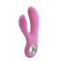 Wibrator z masażerem łechtaczki królik wypustki 17cm USB 7 trybów różowy - 6