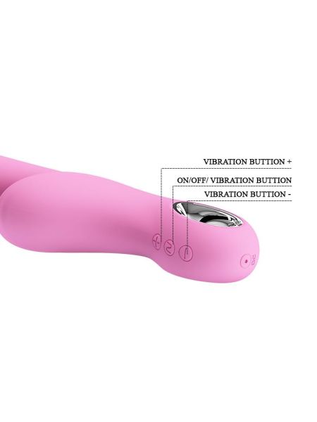 Królik wibrator wypustki masażer łechtaczki 19cm USB 7 trybów różowy - 7