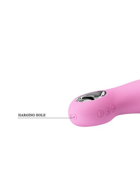 Królik wibrator wypustki masażer łechtaczki 19cm USB 7 trybów różowy - 8