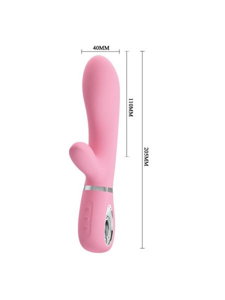 Wibrator punkt G łechtaczka wagina królik 20cm USB 7 trybów różowy - 5