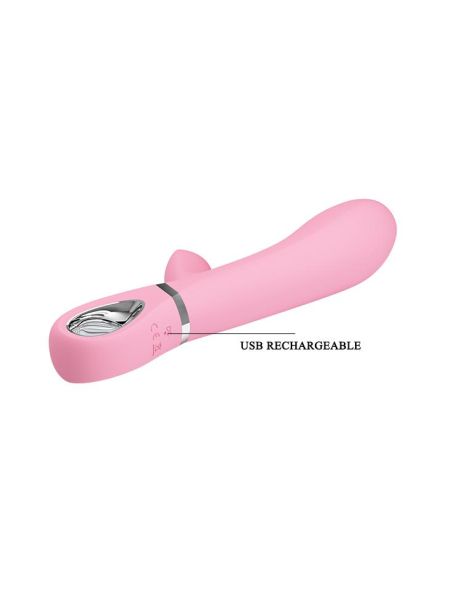 Wibrator punkt G łechtaczka wagina królik 20cm USB 7 trybów różowy - 7