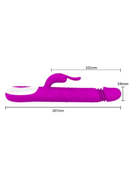 Wibrator królik ruchome kulki wagina łechtaczka USB 25cm 12 trybów - 7