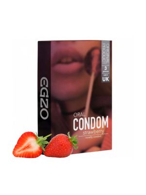 Prezerwatywy smakowe EGZO Oral TRUSKAWKA 3szt - image 2