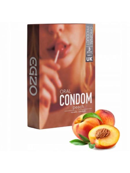 Prezerwatywy smakowe EGZO Oral PEACH 3szt brzoskwinia - 2
