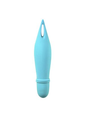Mini wibrator stymulator łechtaczki masażer 12cm 10 trybów niebieski