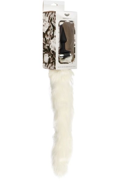 Plug analny z lisim futerkiem wibrujący biały - 2
