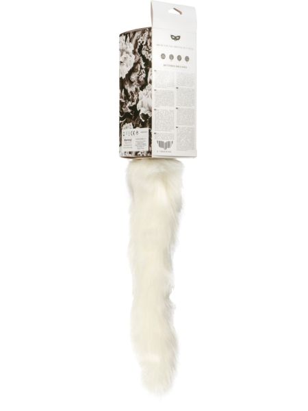 Plug analny z lisim futerkiem wibrujący biały - 4