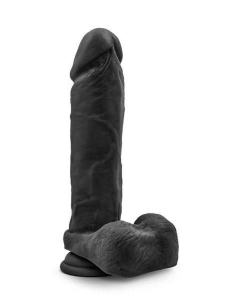 Dildo silikonowe gładkie czarne z przyssawką 23 cm - 5