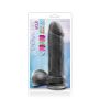 Dildo silikonowe gładkie czarne z przyssawką 23 cm - 5