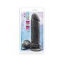 Dildo silikonowe gładkie czarne z przyssawką 23 cm - 2