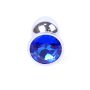 Metalowy korek analny stalowy plug kryształ 7cm niebieski - 3