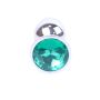 Metalowy korek analny stalowy plug kryształ 7cm zielony - 3