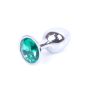 Metalowy korek analny stalowy plug kryształ 7cm zielony - 8