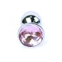 Metalowy korek analny stalowy plug kryształ 7cm różowy - 3