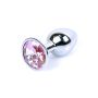 Metalowy korek analny stalowy plug kryształ 7cm różowy - 8