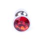 Metalowy korek analny stalowy plug kryształ 7cm czerwony - 3