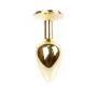 Stalowy korek analny plug złoty sex kryształ 7cm różowy - 7