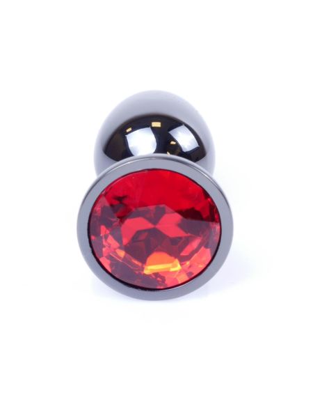 Plug korek analny stalowy z kryształem 2,7cm czerwony - 2