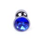 Plug korek analny stalowy z kryształem 2,7cm niebieski - 3