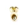 Stalowy złoty korek analny kryształ kształt serca 7cm - 6