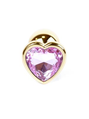 Stalowy złoty korek analny kryształ kształt serca 7cm - image 2