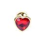 Stalowy złoty korek analny stal kryształ serce 7cm czerwony - 3