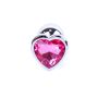 Metalowy plug analny korek stalowy kryształ serce 7cm różowy - 3