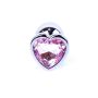 Metalowy plug analny korek stalowy kryształ serce 7cm różowy - 3