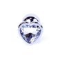 Metalowy plug analny korek stalowy kryształ serce 7cm biały - 3