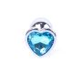 Metalowy plug analny korek stalowy kryształ serce 7cm niebieski - 3