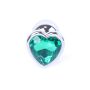 Metalowy plug analny korek stalowy kryształ serce 7cm zielony - 3