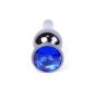 Długi stalowy korek plug analny z kryształem 2,7cm niebieski - 3
