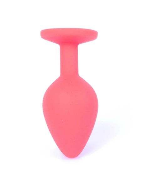 Korek analny kryształ ozdobny silikonowy 8cm różowy - 8