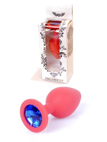 Korek analny kryształ ozdobny silikonowy 8cm różowy
