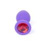 Mały korek analny kryształ ozdobny silikonowy 8cm fioletowy - 4