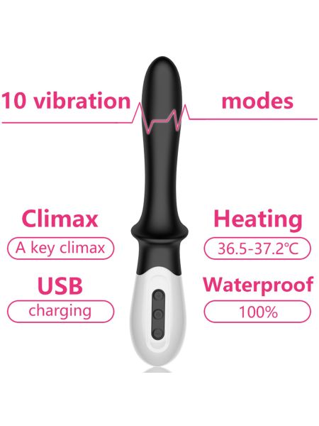 Wibrator grzejący punkt G prostata 19cm USB 10 trybów - 14