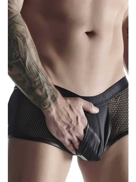 Męskie szorty z wetlooka i elastycznej siatki z otwartym tyłem XL - 3