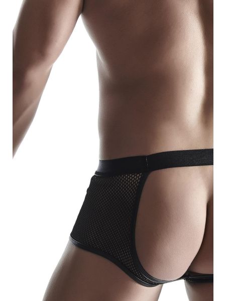 Męskie szorty z wetlooka i elastycznej siatki z otwartym tyłem XL - 4