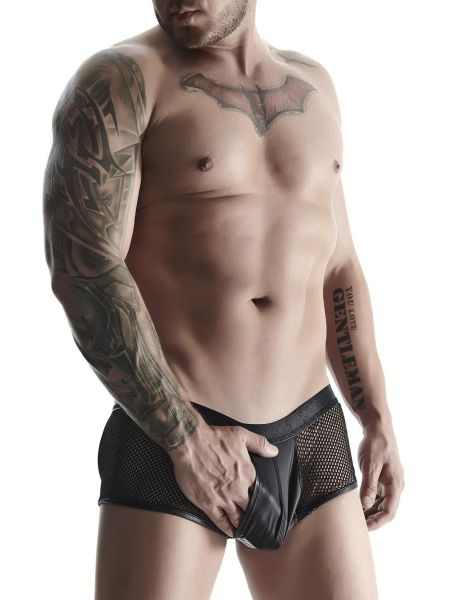 Męskie szorty z wetlooka i elastycznej siatki z otwartym tyłem XL